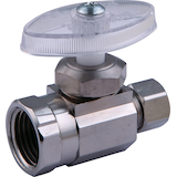 BrassCraft Chrome Plated Straight Valve, 1/2 x 3/8-in Front_Angled_Left