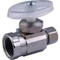 BrassCraft Chrome Plated Straight Valve, 1/2 x 3/8-in Front_Angled_Left
