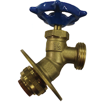 Waterline Push N' Connect Rough Brass Sillcock Valve with Flange, 1/2-in Push x 3/4-in Male Hose Thread