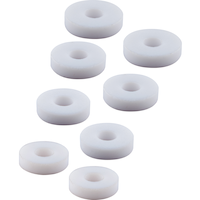 PlumbShop Flat Faucet Washer Assortment, White, 1/4S, 1/4M, 1/4R, 1/4L, 6-pk