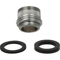 PlumbShop Dual Thread Faucet Hose Adapter, Chrome Composite_or_Mixed