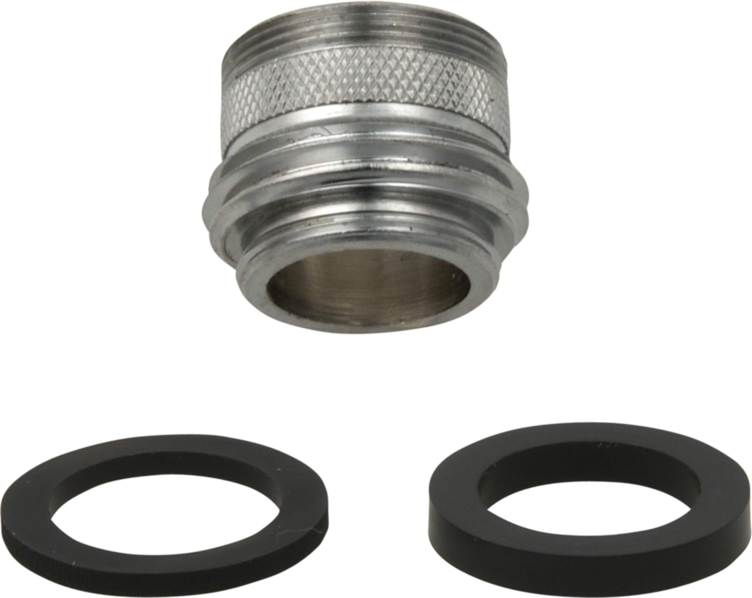PlumbShop Dual Thread Faucet Hose Adapter, Chrome Composite_or_Mixed