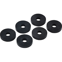 Rondelles plates pour robinet PlumbShop, caoutchouc, 3/8 po L, 11/16 po de diamètre extérieur, paq. 6 Overhead_Plunge