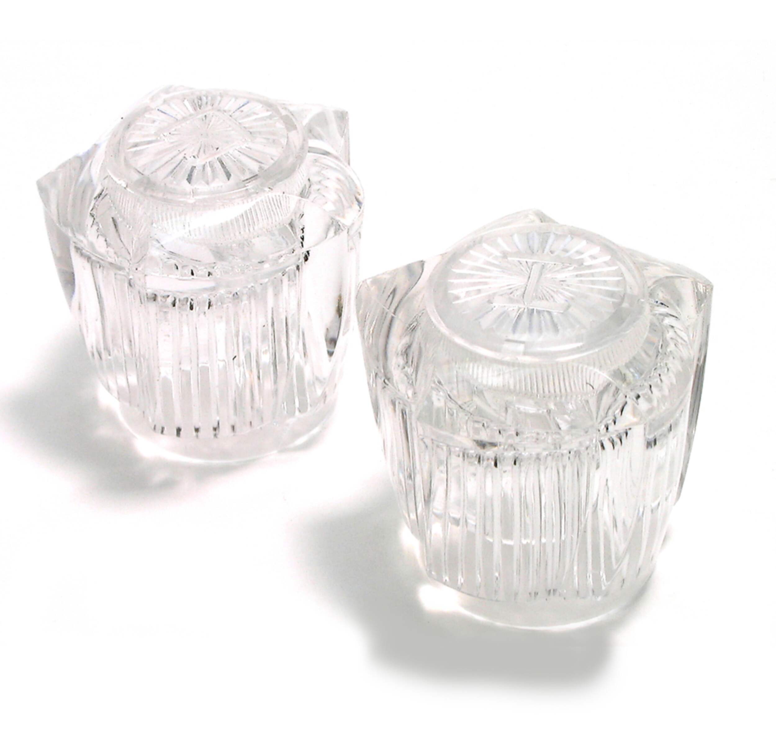 PlumbShop Handle Insert Button Set, Clear, Acrylic, 2-pk Front_Elevated