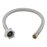 PlumbShop Braided Stainless Steel Toilet Connector, 3/8-in Comp x 7/8-in Ballcock x 20-in Front_Elevated