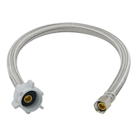 PlumbShop Braided Stainless Steel Toilet Connector, 3/8-in Comp x 7/8-in Ballcock x 20-in Front_Elevated