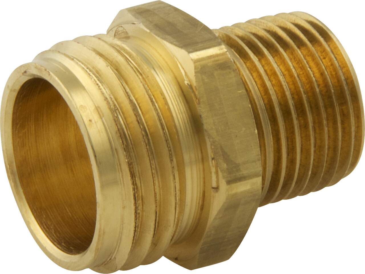 (2-pack) Brass Pipe Fitting, NPT Adapter, 1/2 Male Pipe x 1/2 Female Pipe  (1/2 x 1/2)