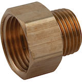 PlumbShop Brass Garden Hose Adapter, 3/4-in Female Hose x 1/2-in MIP Front_Angled_Left