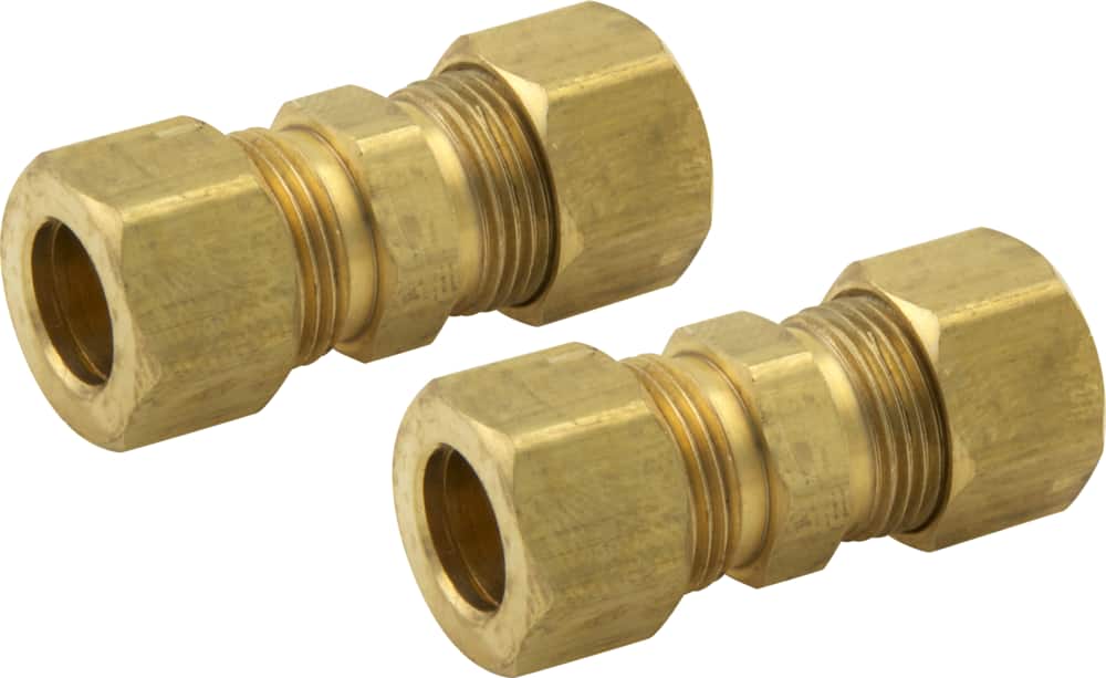 PlumbShop Brass Compression Elbow Fitting, 1/2-in MIP x 3/8-in OD, 1-pk