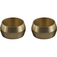 Manchons à compression PlumbShop, en laiton, 3/8 po de diamètre extérieur, paq. 2