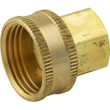 PlumbShop Brass Swivel Garden Hose Adapter, 3/4-in Female Hose x 1/2-in FIP Front_Angled_Left