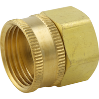 PlumbShop Brass Hose Adapter, 3/4-in FH x 1/2-in FIP Swivel Front_Angled_Left
