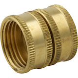 PlumbShop Brass Hose Adapter, 3/4 x 3/4-in FH Swivel Front_Angled_Left