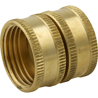 PlumbShop Brass Hose Adapter, 3/4 x 3/4-in FH Swivel