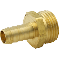 PlumbShop Brass Garden Hose Coupling, 3/4-in Male Hose x 1/2-in ID Hose Front_Angled_Left
