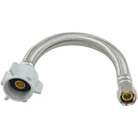 PlumbShop Stainless Steel Toilet Connector, 3/8-in Comp x 7/8-in Ballcock, 9-in Composite_or_Mixed