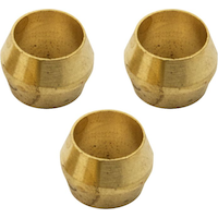 Manchons à compression en laiton PlumbShop, 1/4 po x diamètre extérieur de 5/16 po, paq. 3