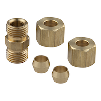 PlumbShop Brass Compression Union Tube, 1/4-in OD, 1-pk