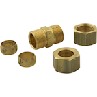 PlumbShop Brass Compression Union Tube, 5/16-in OD, 1-pk