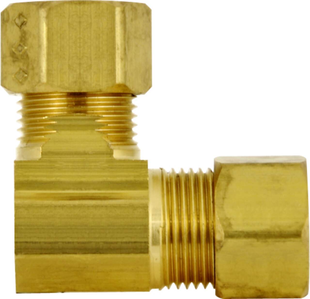 PlumbShop Brass Compression Elbow Fitting, 1/2-in MIP x 3/8-in OD, 1-pk