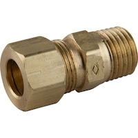 Raccord à compression PlumbShop en laiton, MIP de 1/4 po x 3/8 po de diamètre extérieur, paq. 1