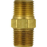 Raccord hexagonal de tuyau en laiton PlumbShop, 3/8 po MIP, paq. 1