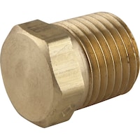 PlumbShop Hex Brass Head Plug, 1/4-in MHT, 1-pk Front_Angled_Left