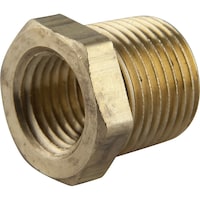 PlumbShop Brass Reducer Bushing, 3/8-in MIP x 1/4-in FIP, 1-pk Front_Three_Fourths_Angled_Left