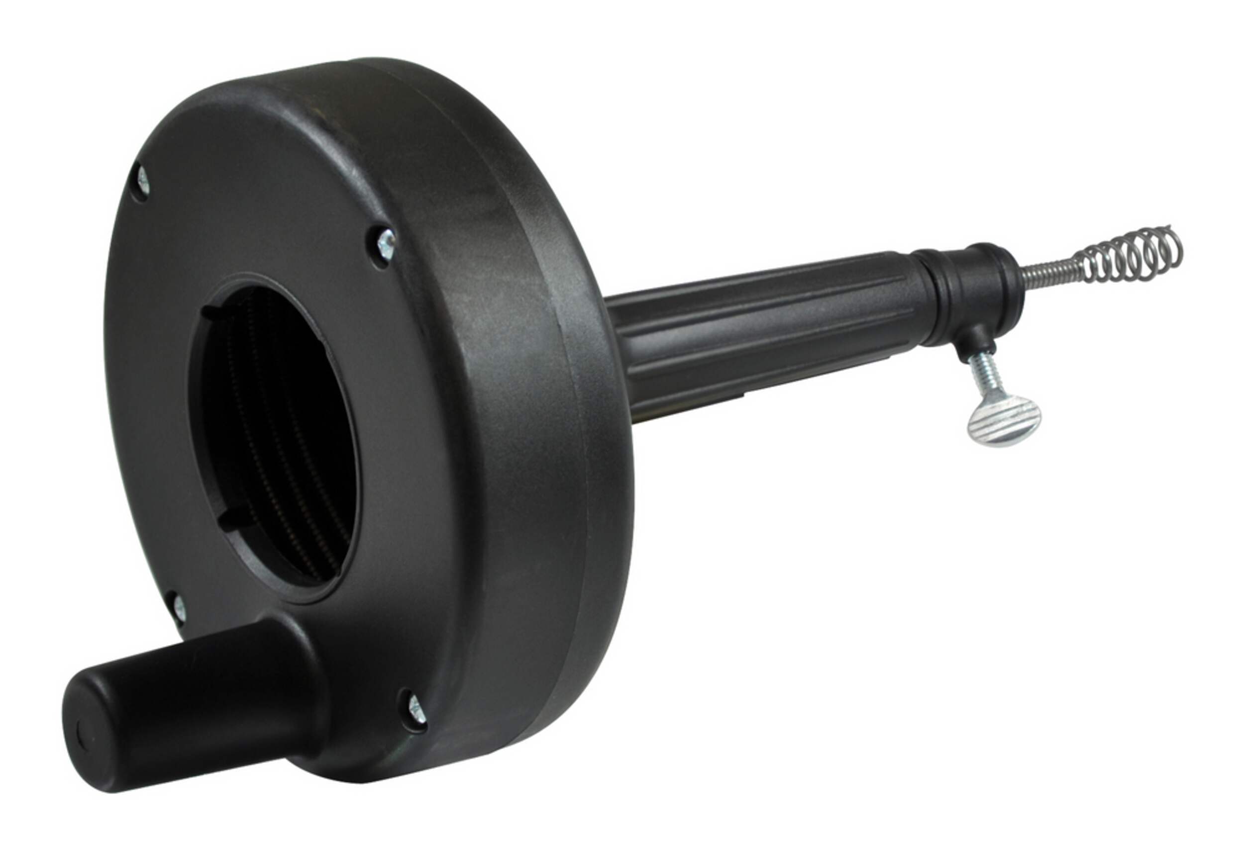 Dégorgeoir à tambour à poignée pistolet PlumbShop, 1/4 po x 20 pi Front_Angled_Left