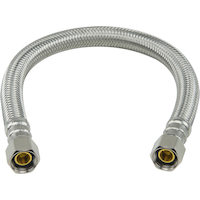 PlumbShop Stainless Steel Faucet Connector, 3/8-in Comp x 3/8-in Comp x 12-in Front_Elevated