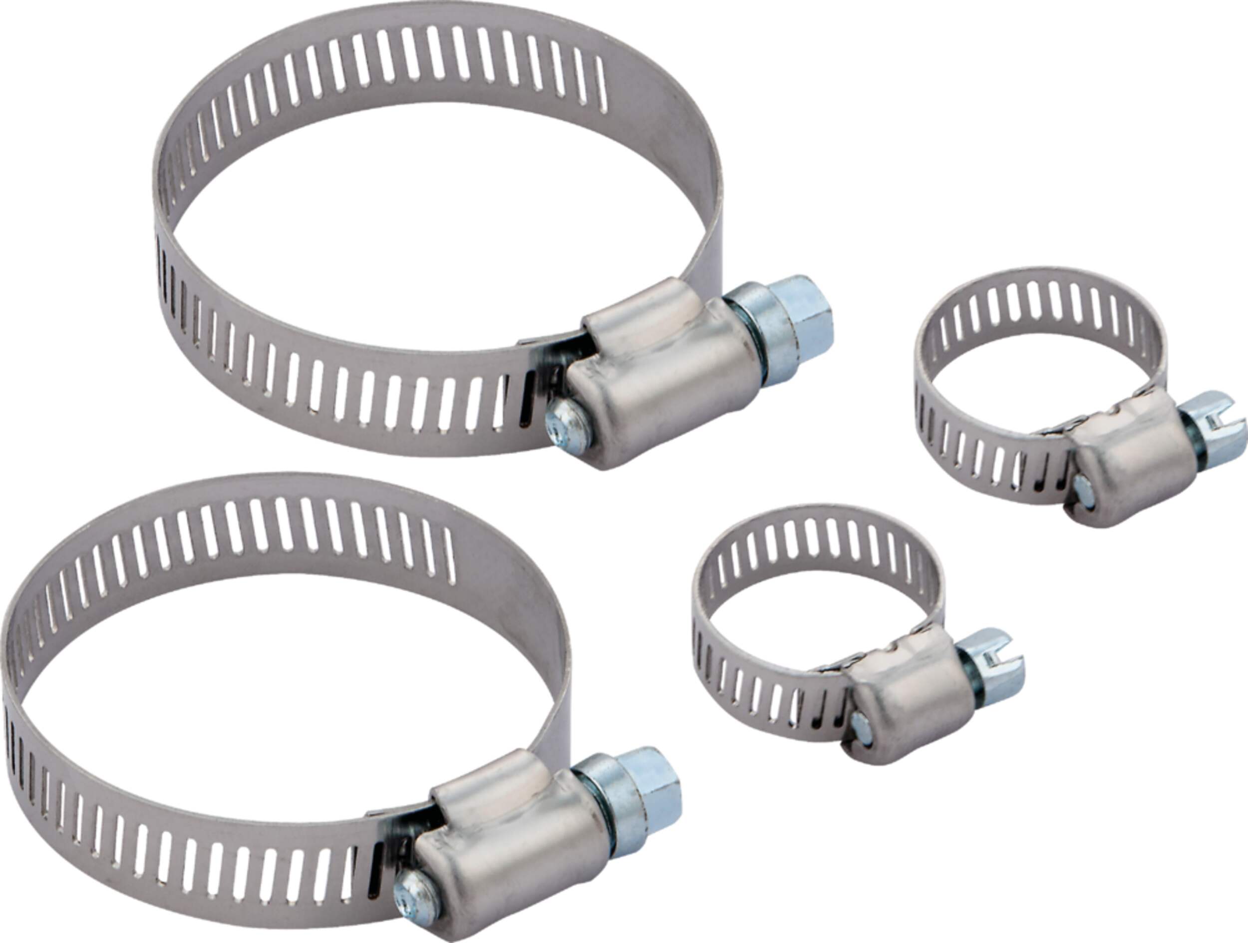 Colliers de serrage en acier pour tuyau PlumbShop, choix de tailles, paq. 4 Front_Elevated