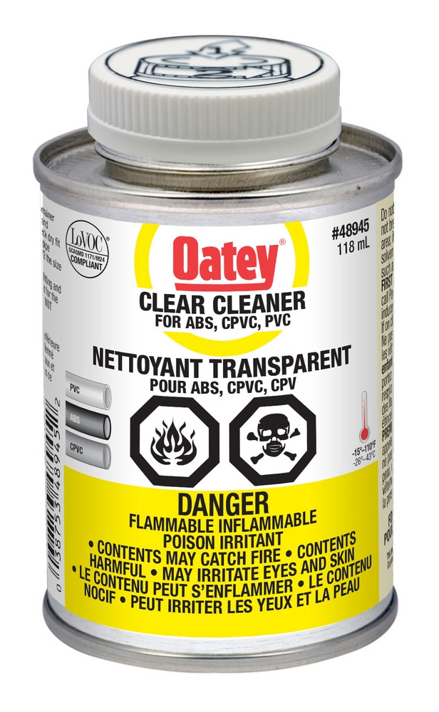 Oatey ABS / CPVC / CPV Cleaner, Clear, 118mL Canadian Tire