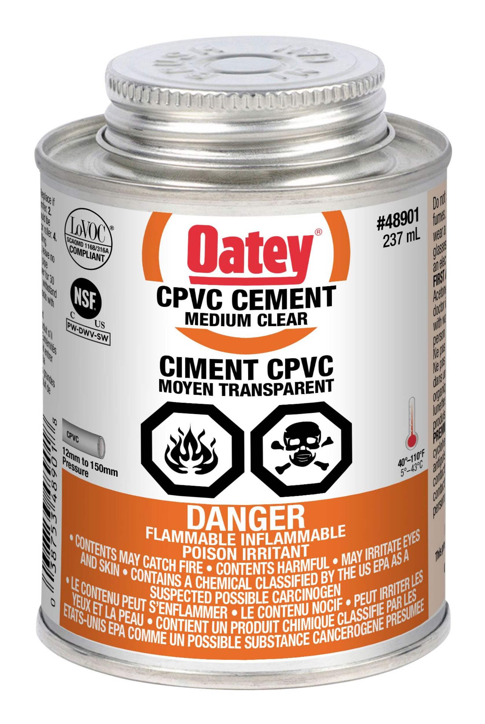 Oatey CPVC Cement, Medium Clear, 237-mL Front_Elevated