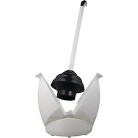 PlumbShop Plunge & Store Plunger with Carry Caddy, White