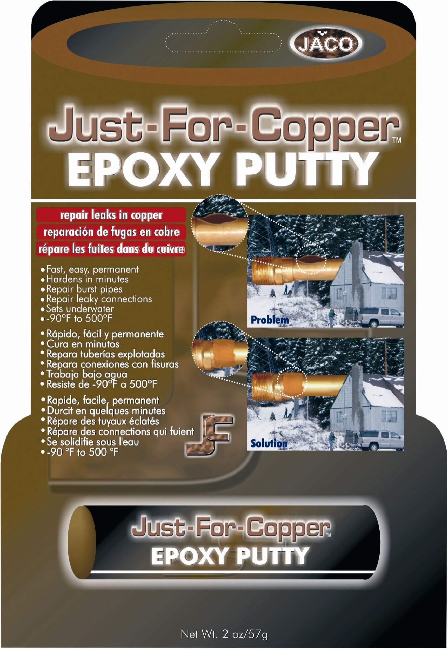 Just For Coppper Epoxy Putty, 2-oz Back_Flat