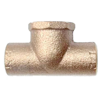 Bow Copper Tee, Female Pipe Thread, 1/2-in Front_Flat