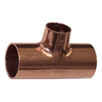 Bow Copper to Copper Tee, 3/4-in x 3/4-in x 1/2-in Bottom_Plunge