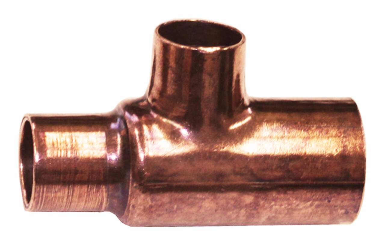 Bow Pressure Reducing Copper Tee, 3/4-in x 1/2-in x 1/2-in