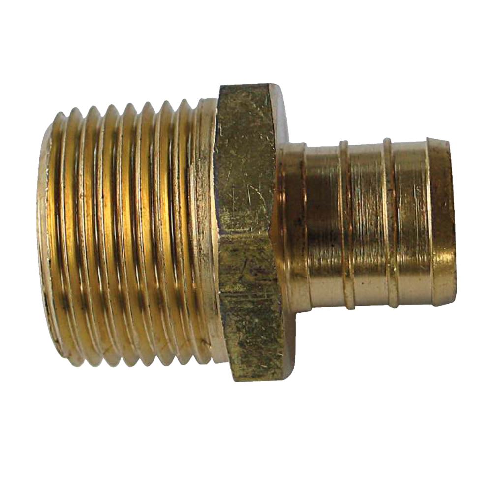 Waterline Solid Brass Male Pipe Adapter for PEX Pipe, 1/2 x 3/4in