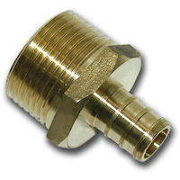 Adaptateur mâle pour tuyau PEX Waterline, 1/2 x 3/4 po, laiton massif Overhead_Plunge
