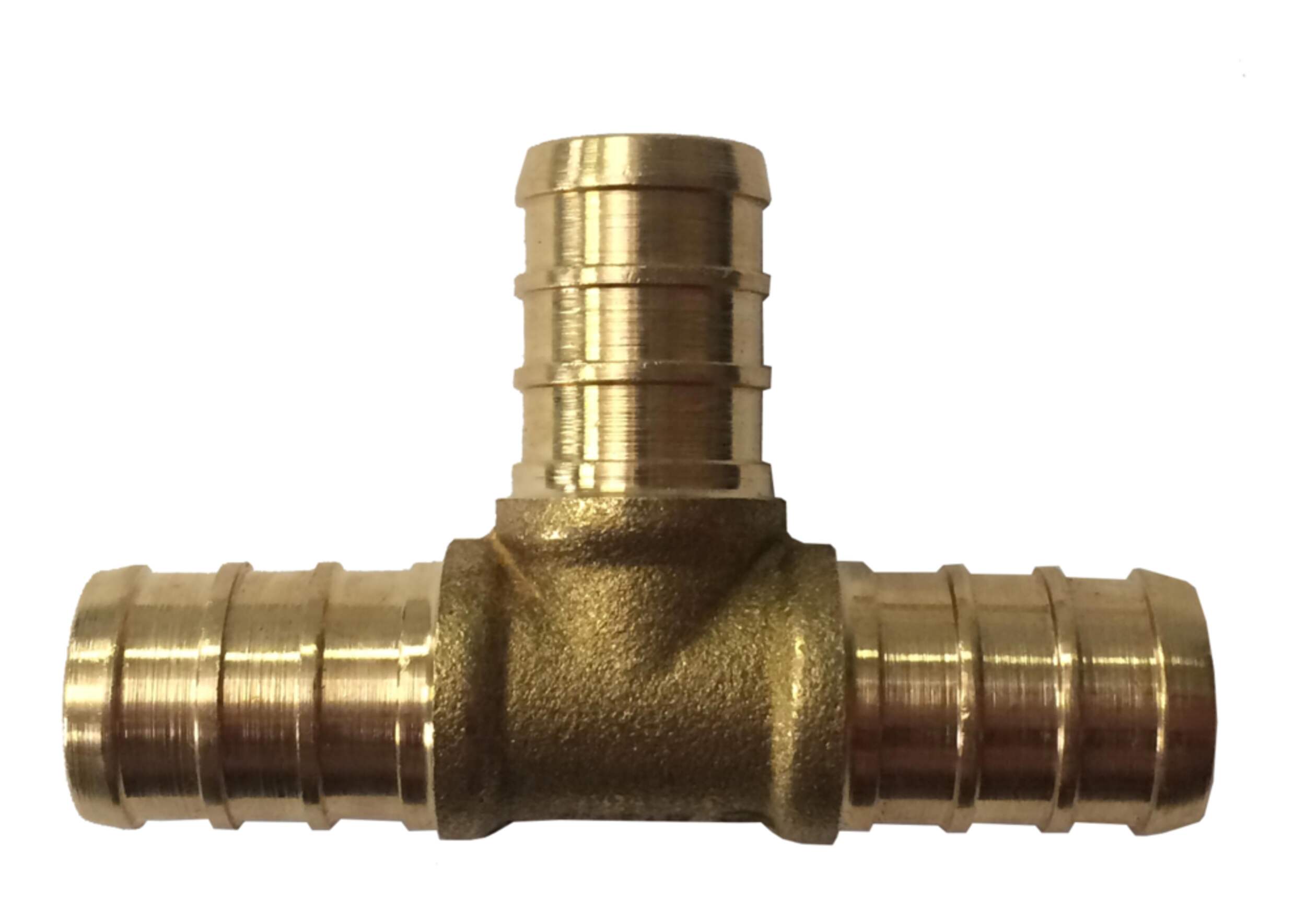 Waterline Solid Brass Tee Fitting for PEX Pipe, 3/4 x 3/4 x 3/4in