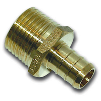 Adaptateur pour tuyau mâle Waterline, laiton massif, pour tuyau PEX, 1/2 x 1/2 po