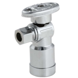 Waterline Push N' Connect Angle Valve, 1/2-in Angle Stop x 3/8-in Comp. Front_Angled_Left