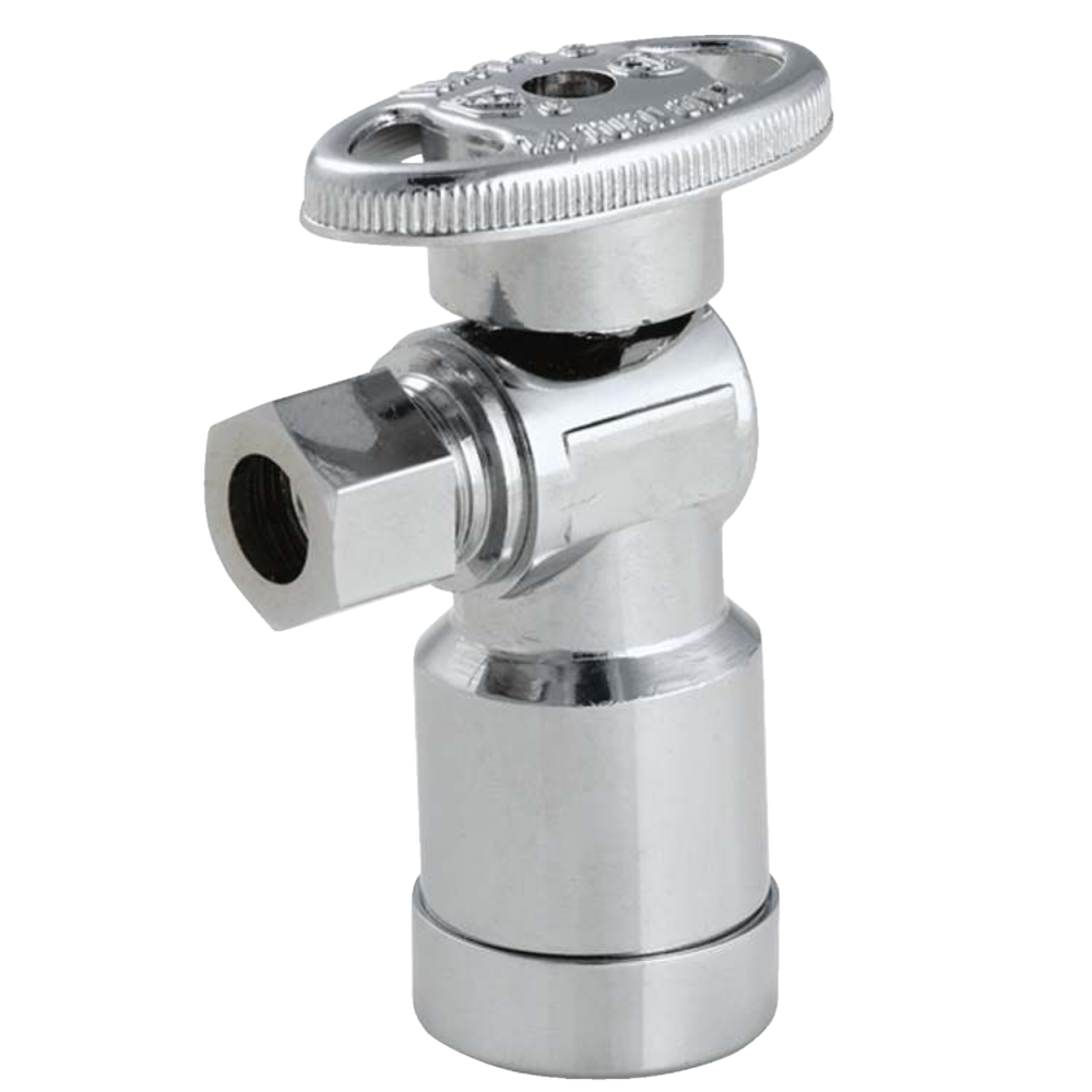 Waterline Push N' Connect Angle Valve, 1/2-in Angle Stop x 3/8-in Comp. Front_Angled_Left