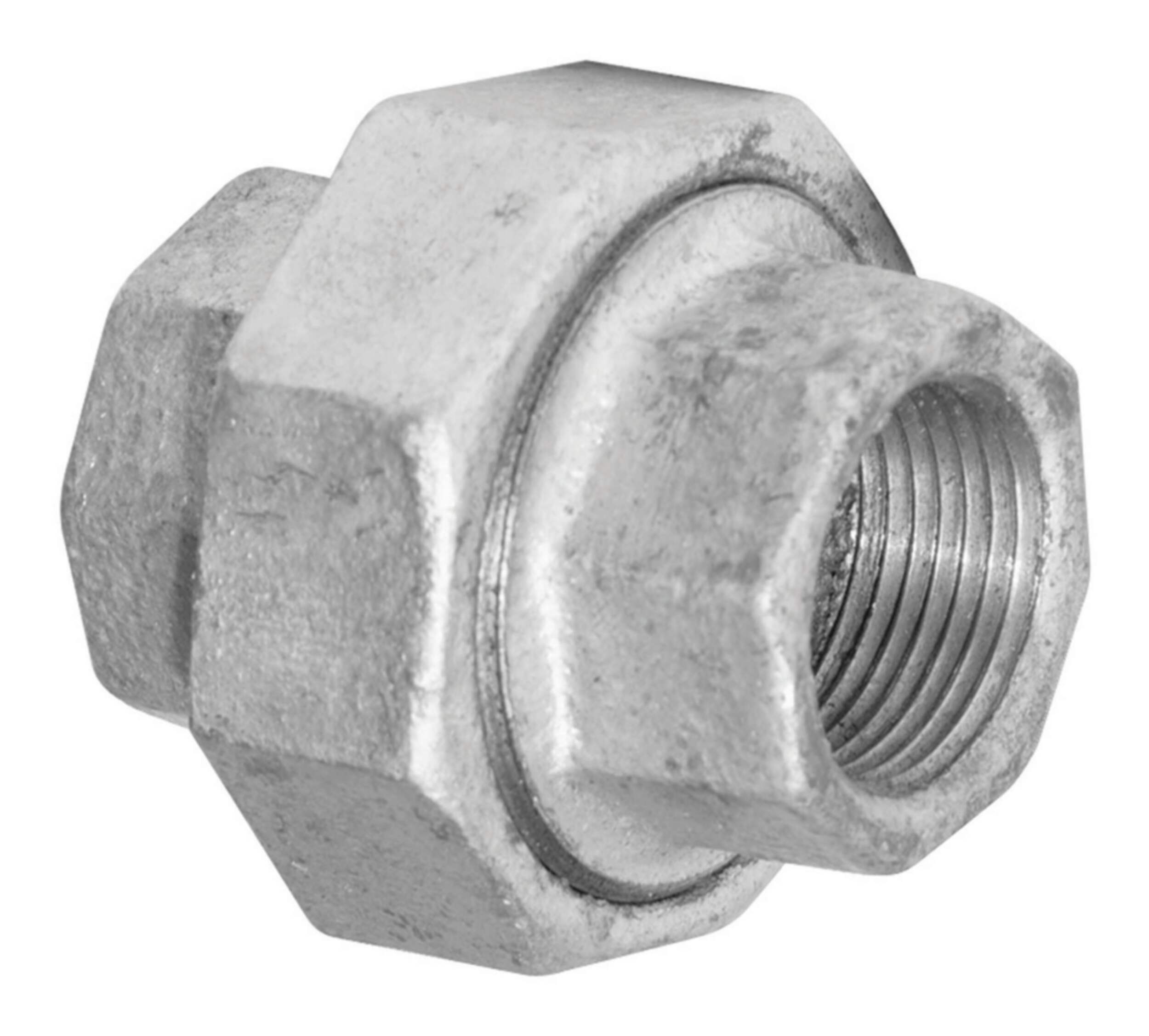 Aqua-Dynamic Galvanized Iron Fitting Union, 3/4-in Front_Angled_Left