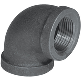 Aqua-Dynamic 90-Degree Black Galvanized Iron Fitting, Elbow, 1-in Front_Angled_Right