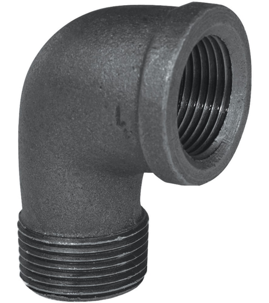 AquaDynamic 90 Degree Black Galvanized Fitting, Street Elbow