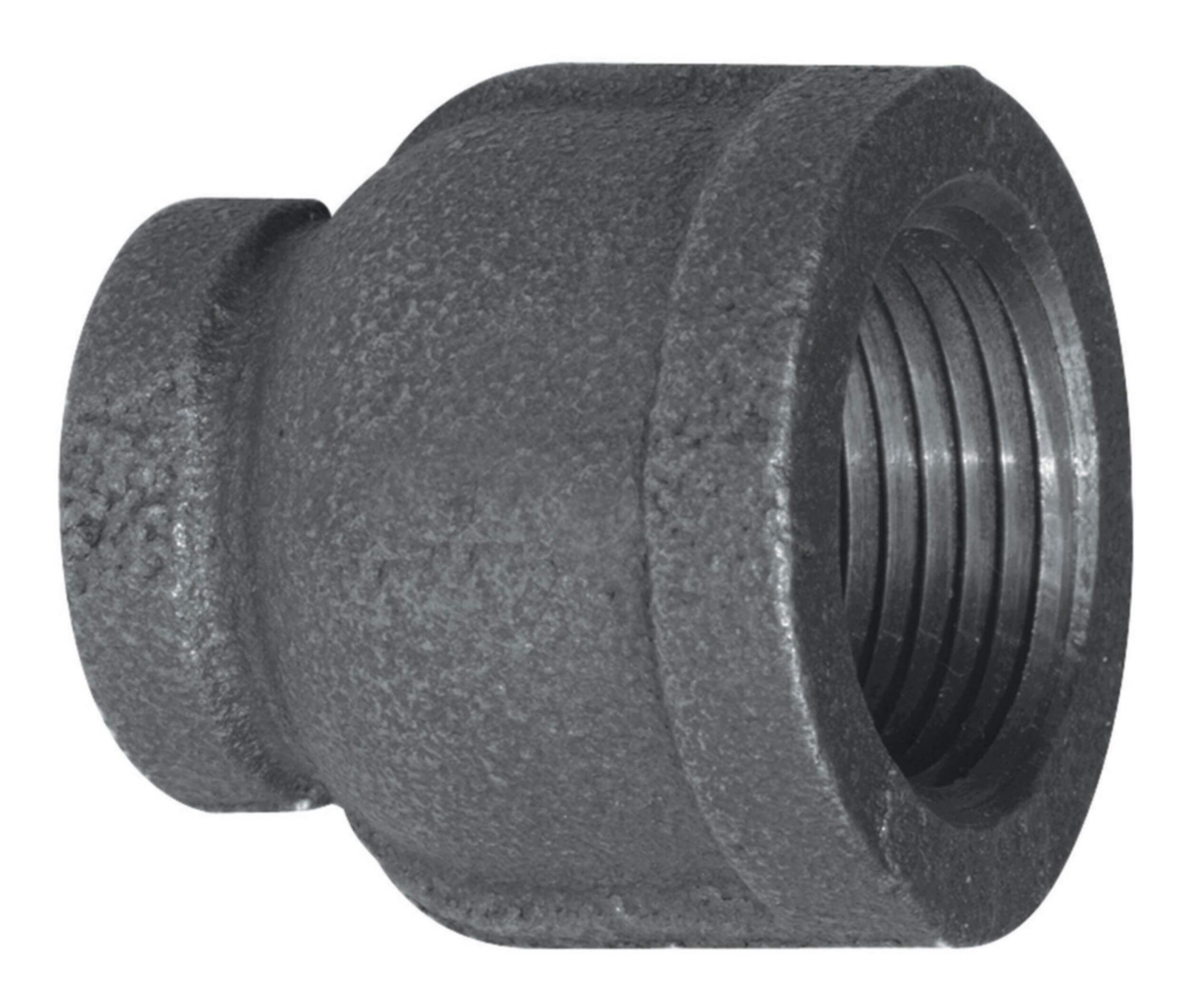 Aqua-Dynamic Galvanized Black Iron Fitting Coupling, Female Pipe Thread, 3/4 x 1/2-in Front_Angled_Left