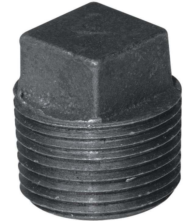 Aqua-Dynamic Galvanized Iron Fitting Plug, Male Pipe Thread, Black, 1/2 ...