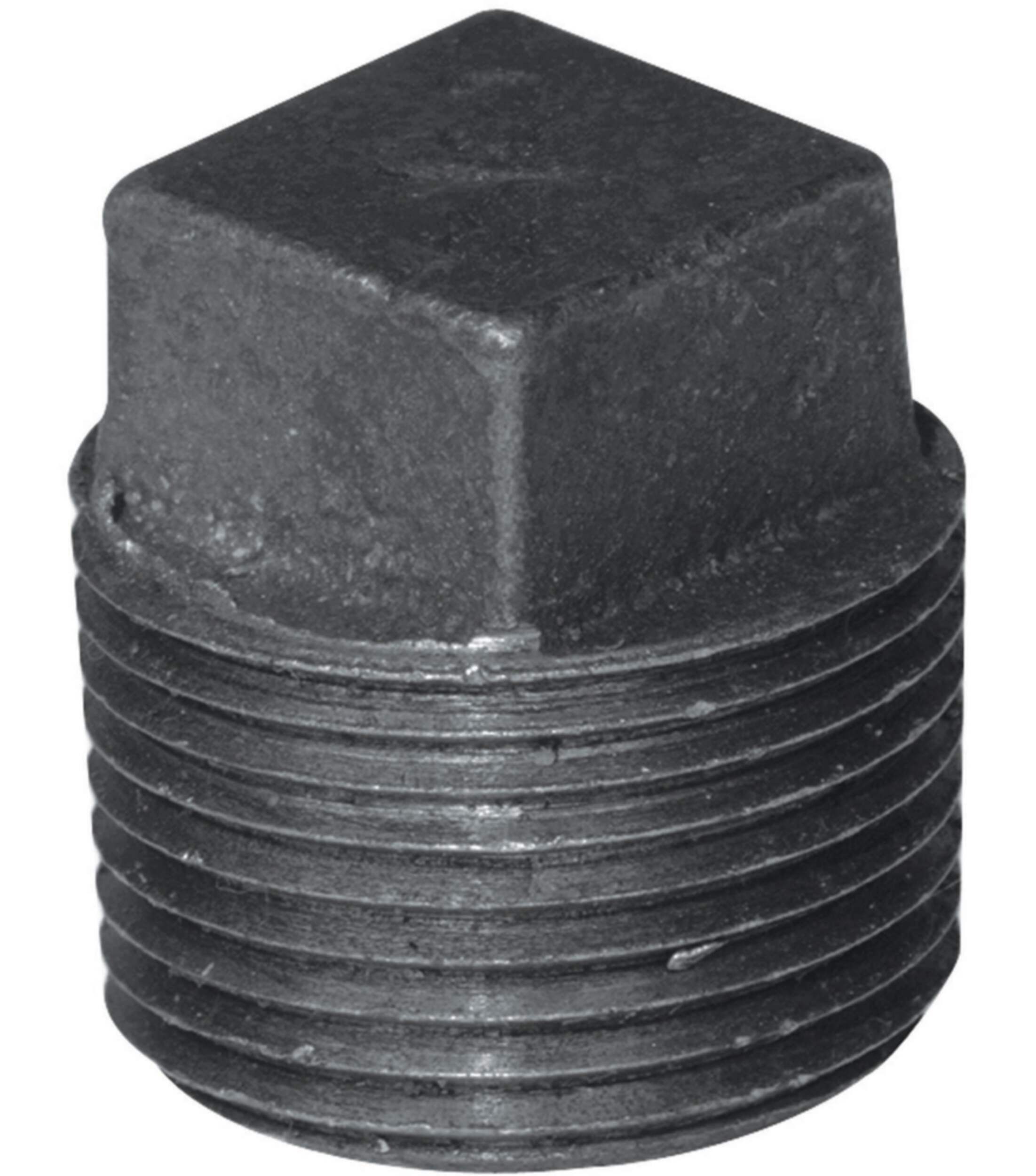 Aqua-Dynamic Galvanized Iron Fitting Plug, Male Pipe Thread, Black, 1-in Front_Elevated